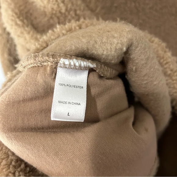 Koolaburra by Ugg quarter zip tan camel teddy bear sheep women’s size large - Picture 7 of 7